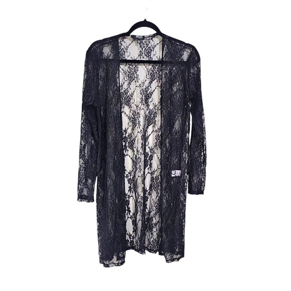 Julia By Love J Black Lace Kimono M Open Front Boho Western Whimsigoth